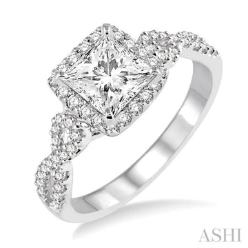 1/3 ctw Diamond Semi-mount Engagement Ring in 14K White Gold
